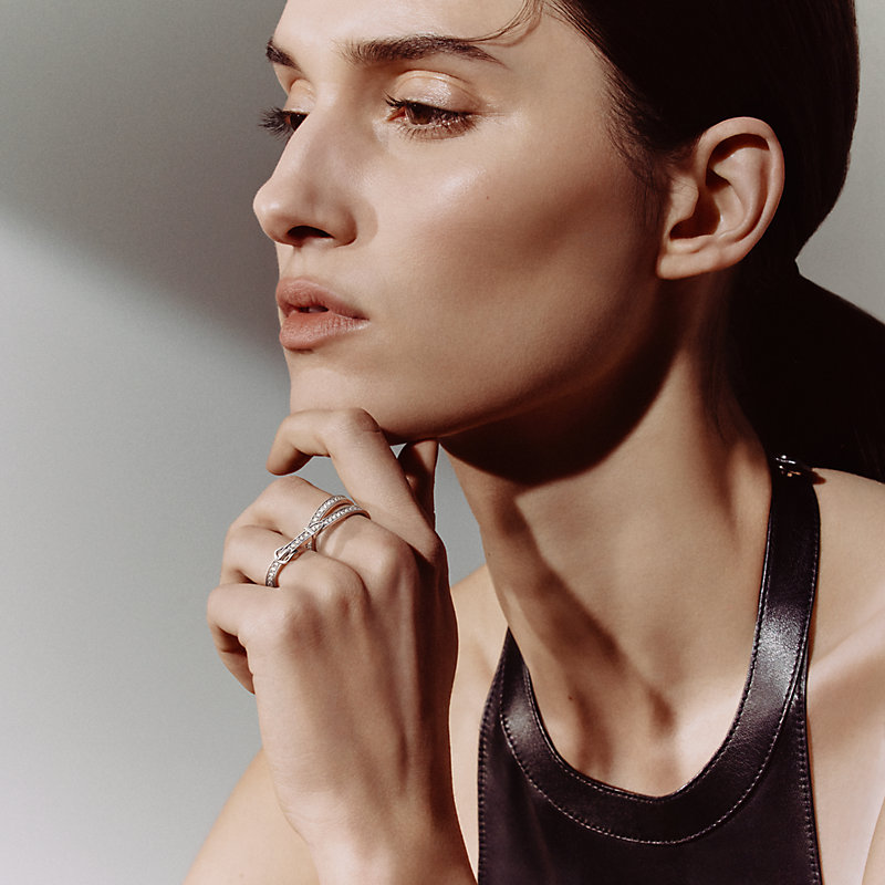 リング 《エトリヴィエール》 ダブル - ホワイトゴールド | Hermès